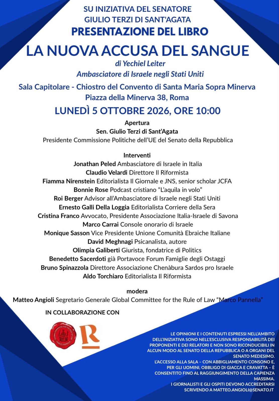La nuova accusa del sangue